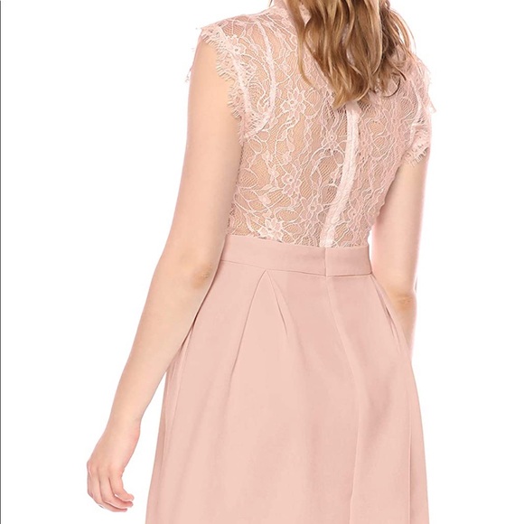 Dusty Pink Lace Inset Dress - Picture 5 of 8